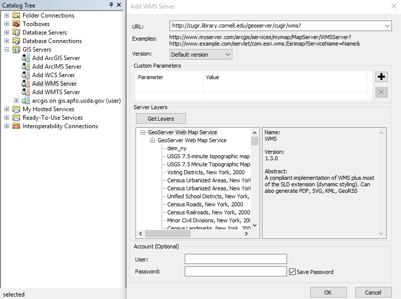 arcgis use a usgs wms url